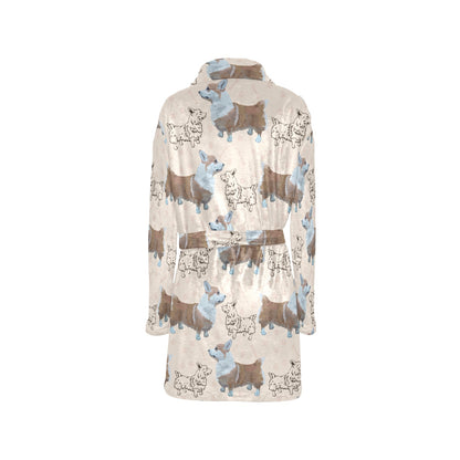 Pembroke Welsh Corgis Pattern Print Design A03 Women's Fleece Robe