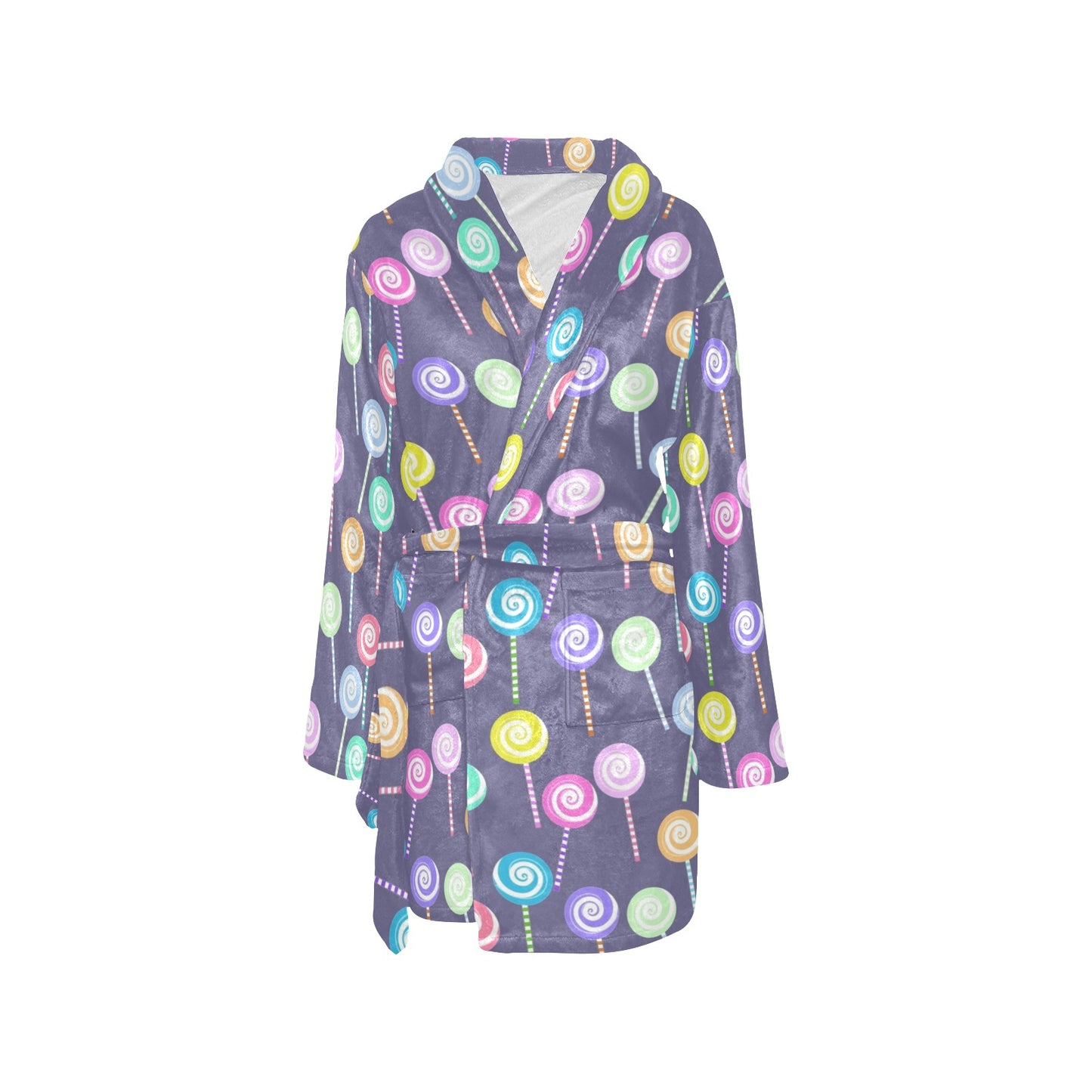 Lollipop Pattern Print Design LL03 Women's Fleece Robe
