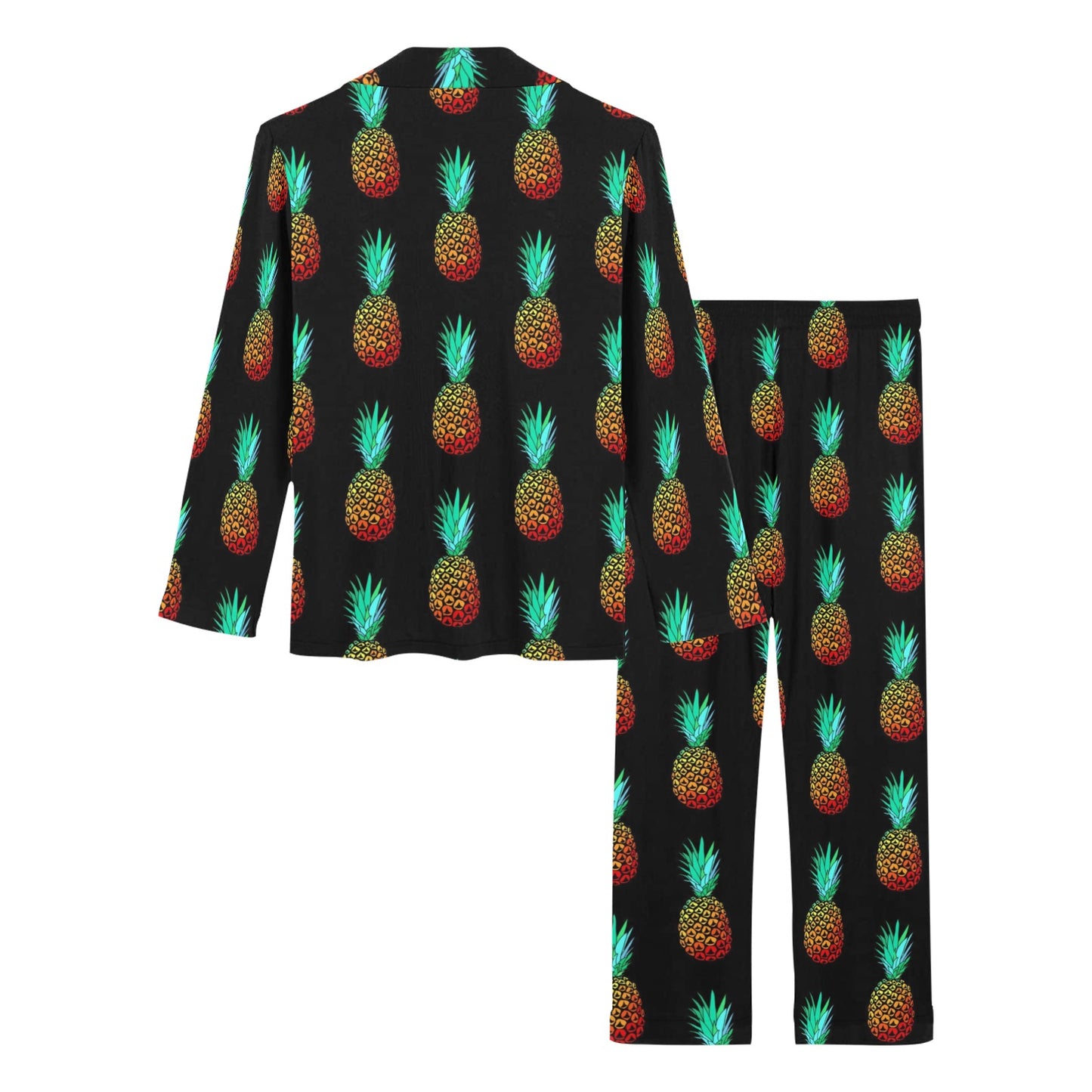 Pineapple Pattern Print Design A05 Women's Long Pajama Set
