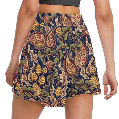 Floral Vintage Classic Print 17" Golf & Pickleball Skort with Pockets
