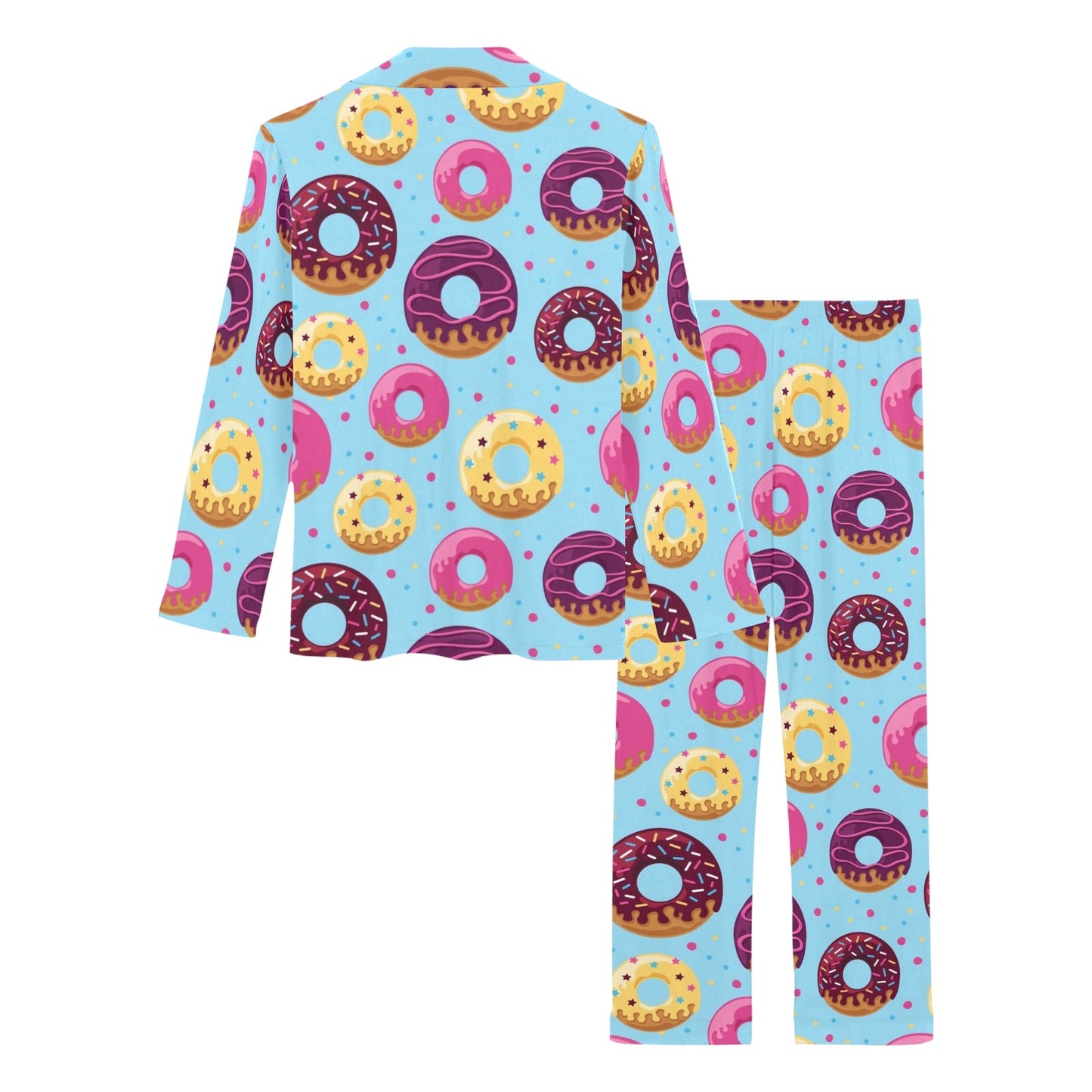 Donut Pattern Print Design DN07 Women's Long Pajama Set