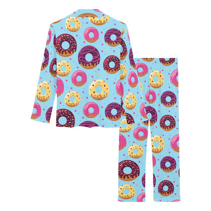 Donut Pattern Print Design DN07 Women's Long Pajama Set