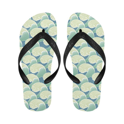 Wave Japan Style Print Design LKS302 Flip Flops