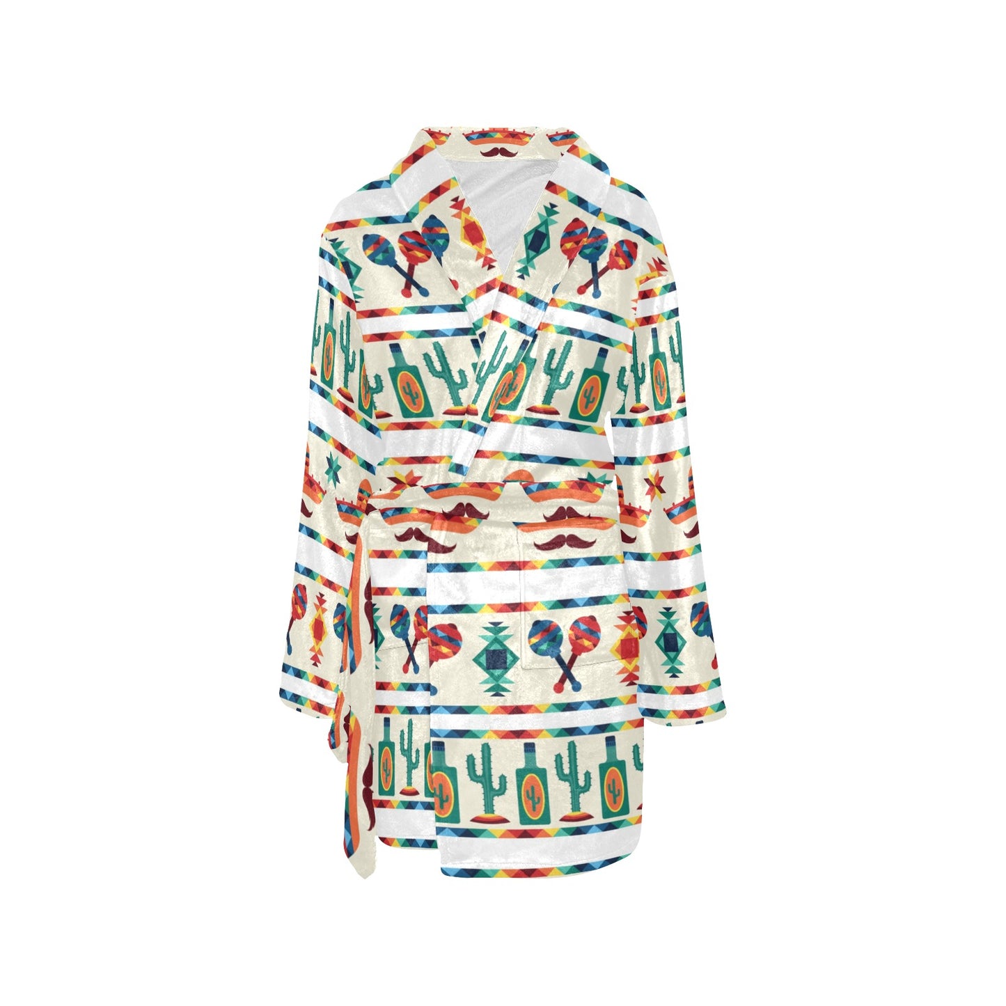 Maracas Mexican Pattern Print Design 01 Women's Fleece Robe
