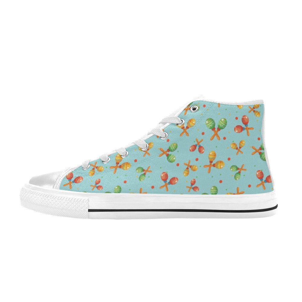 Maracas Print Design LKS402 Men's High Top Canvas Shoes