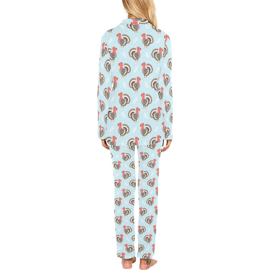 Turkey Print Design LKS403 Women's Long Pajama Set