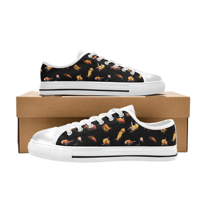 Goldfish Print Design LKS402 Women's White Low Top Shoes