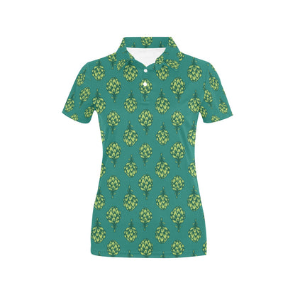 Artichoke Pattern Print Design 04 Women's Polo Shirt
