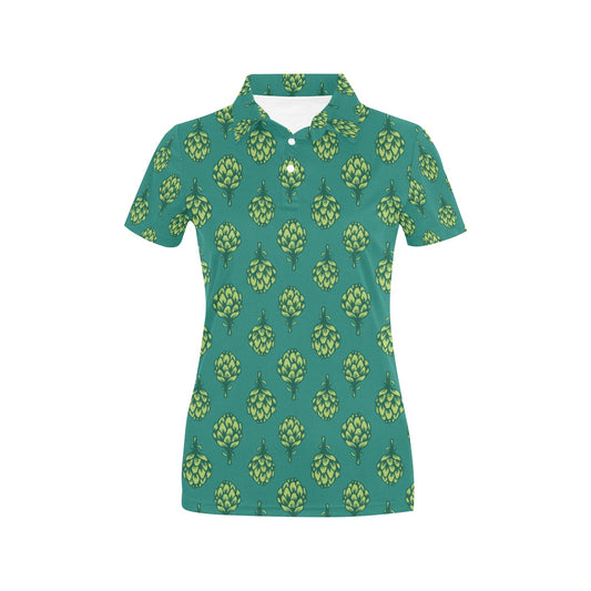 Artichoke Pattern Print Design 04 Women's Polo Shirt