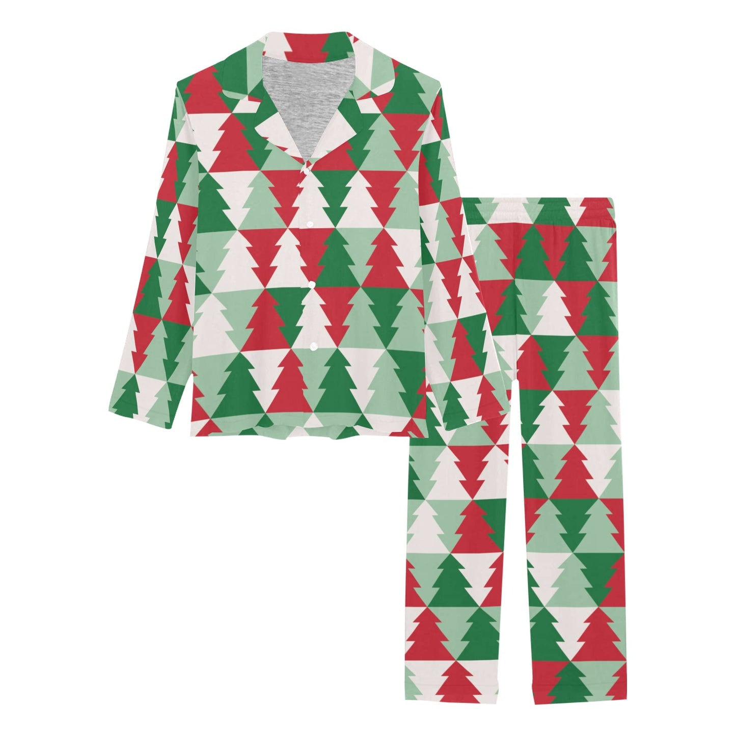 Christmas Tree Pattern Print Design 01 Women's Long Pajama Set