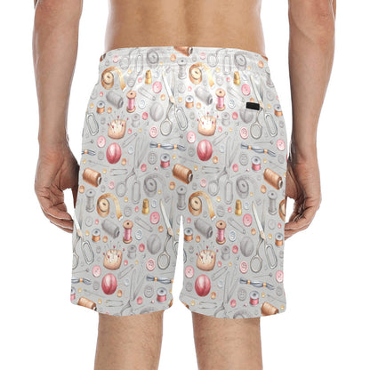 Sewing Equipment Print Design LKS302 Men's Swim Trunks Beach Shorts