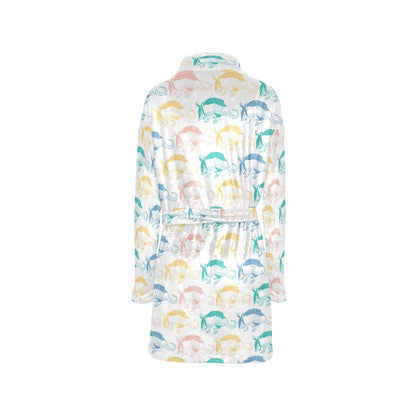 Armadillo Pattern Print Design 05 Women's Fleece Robe