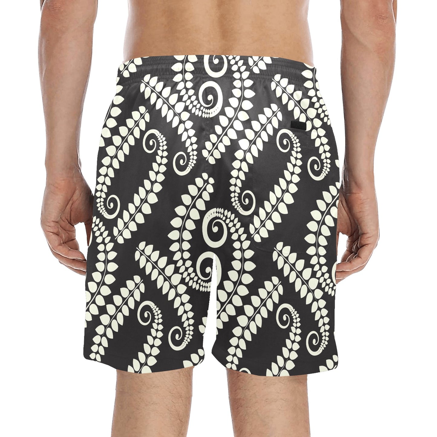 Fern Leave Print Pattern Men's Swim Trunks Beach Shorts