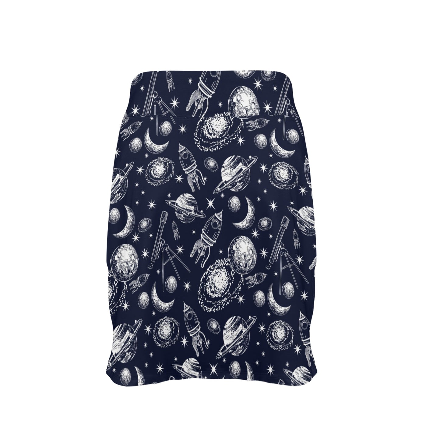 Space Rocket Print Design LKS301 17" Golf & Pickleball Skort with Pockets