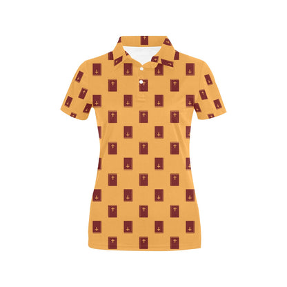 Bible Pattern Print Design 05 Women's Polo Shirt