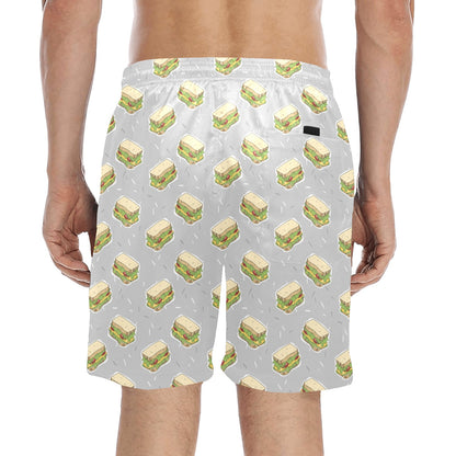 Sandwich Print Design LKS304 Men's Swim Trunks Beach Shorts