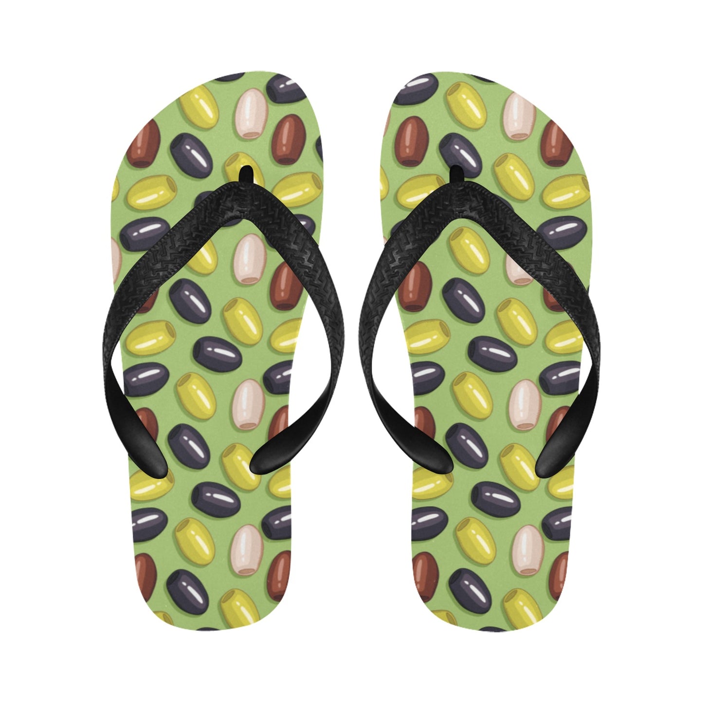 Olive Print Design LKS301 Flip Flops