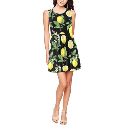 Lemon Pattern Print Design LM02 Sleeveless Dress