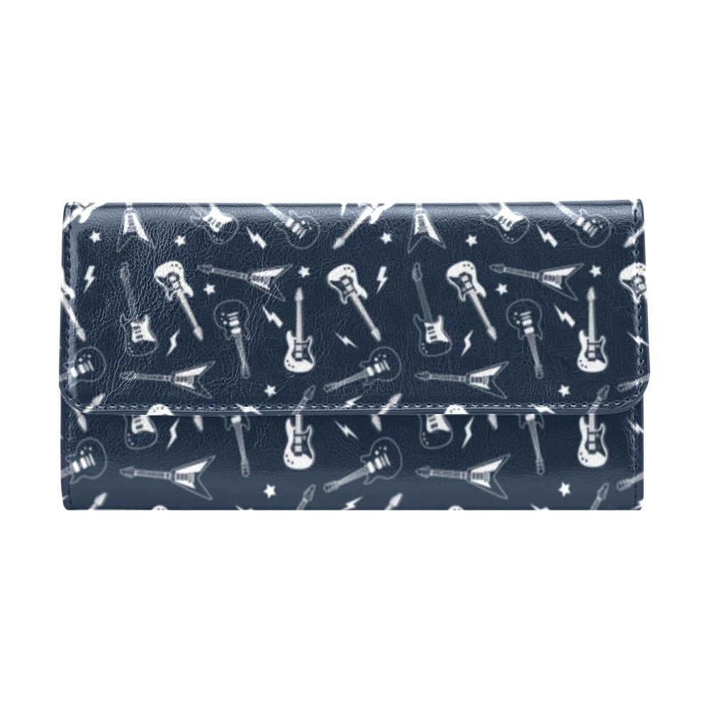 Electric Guitar Print Design LKS402 Women's Trifold Wallet