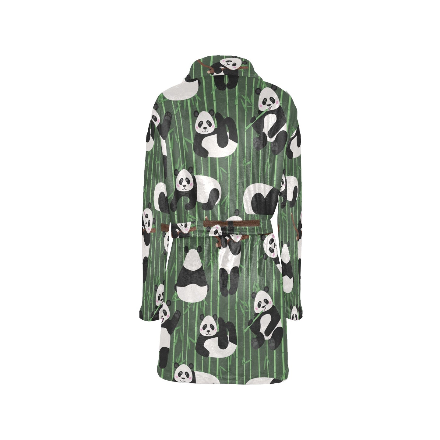 Panda Pattern Print Design A04 Women's Fleece Robe