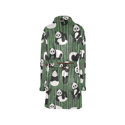 Panda Pattern Print Design A04 Women's Fleece Robe