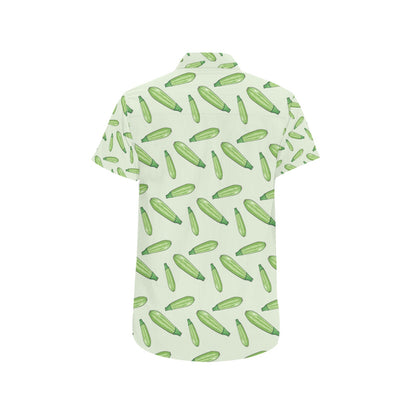 Zucchini Print Design LKS302 Men Short Sleeve Button Up Shirt