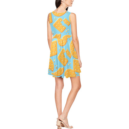 Cracker Pattern Print Design 02 Sleeveless Dress