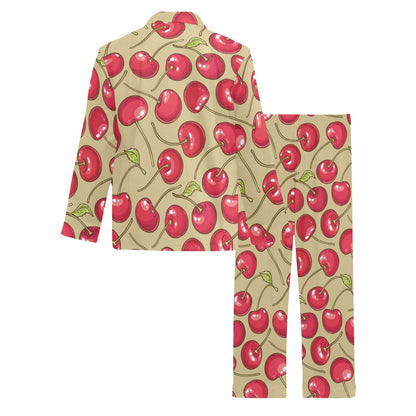 Cherry Pattern Print Design CH05 Men's Long Pajama Set