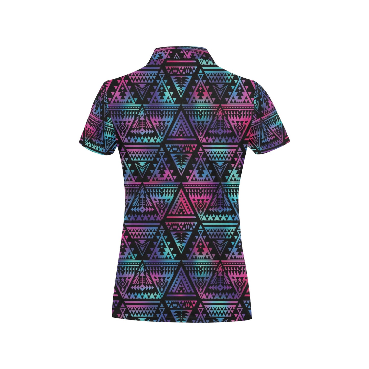Tribal aztec Dark Multicolor Women's Polo Shirt