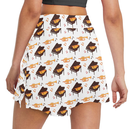 Piano Print Design LKS406 17" Golf & Pickleball Skort with Pockets