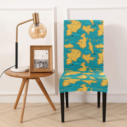 World Map Print Design LKS301 Dining Chair Slipcover