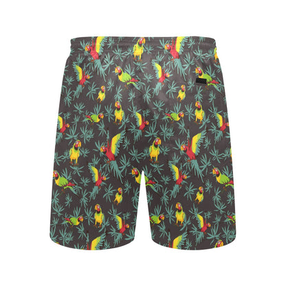 Parrot Themed Print Men's Swim Trunks Beach Shorts