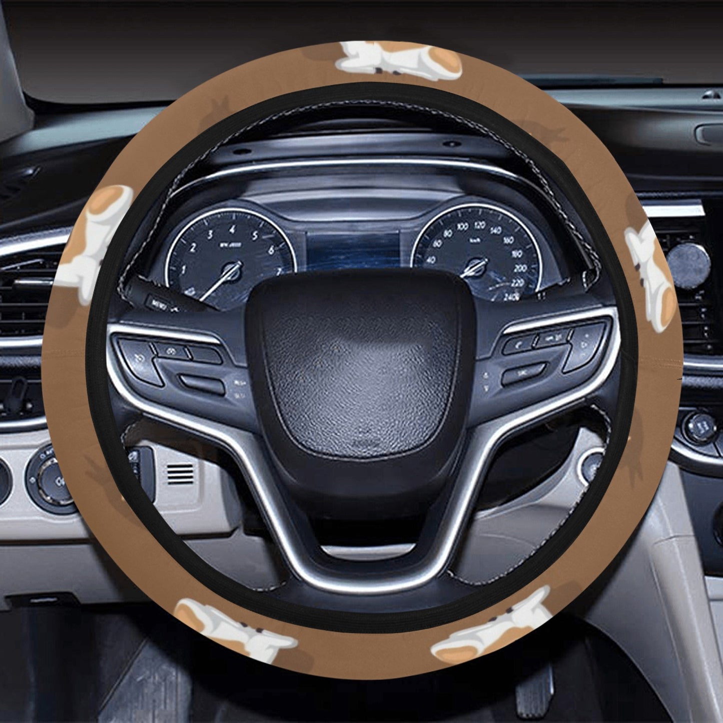 Donkey Print Design LKS401 Steering Wheel Cover with Elastic Edge