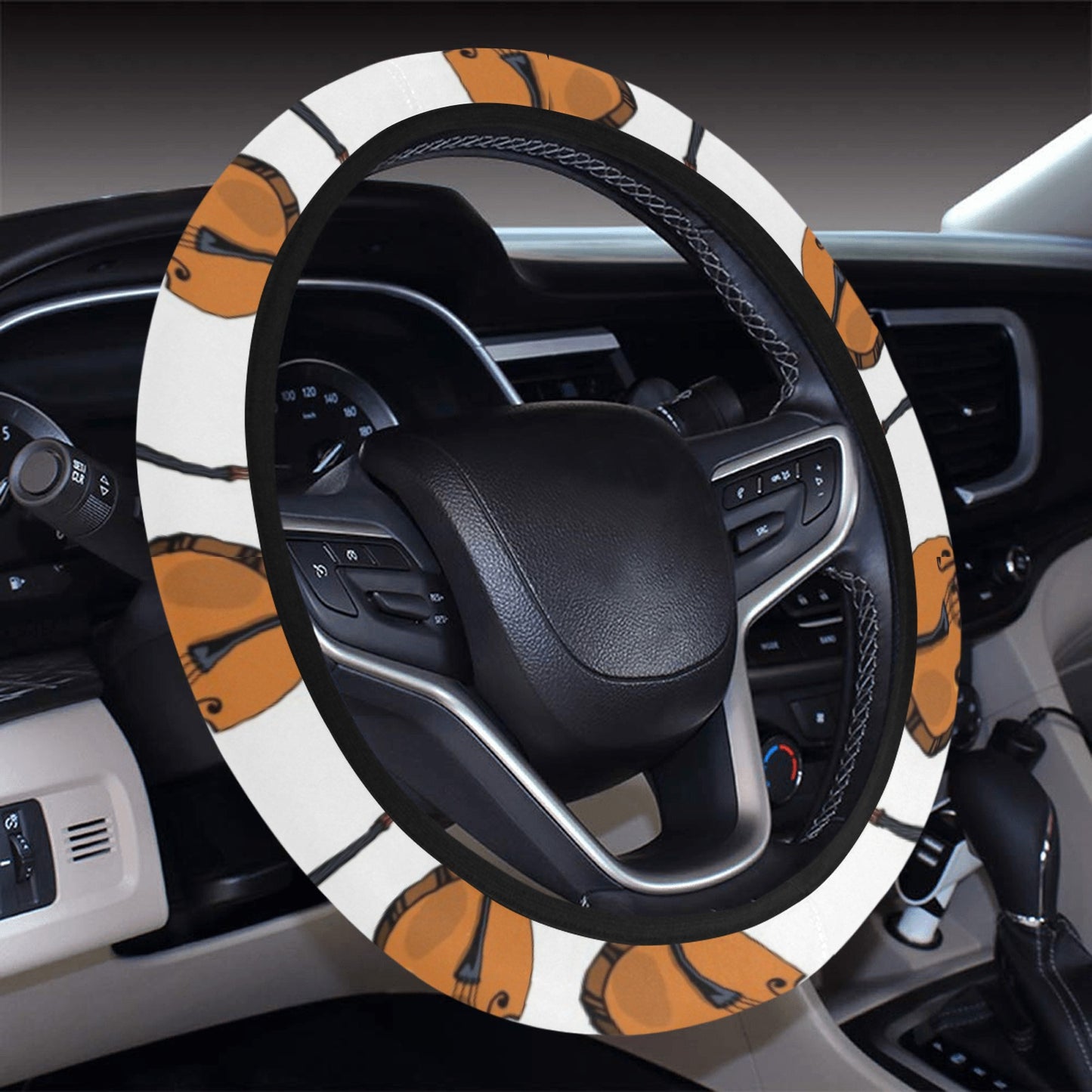 Cello Print Design LKS403 Steering Wheel Cover with Elastic Edge