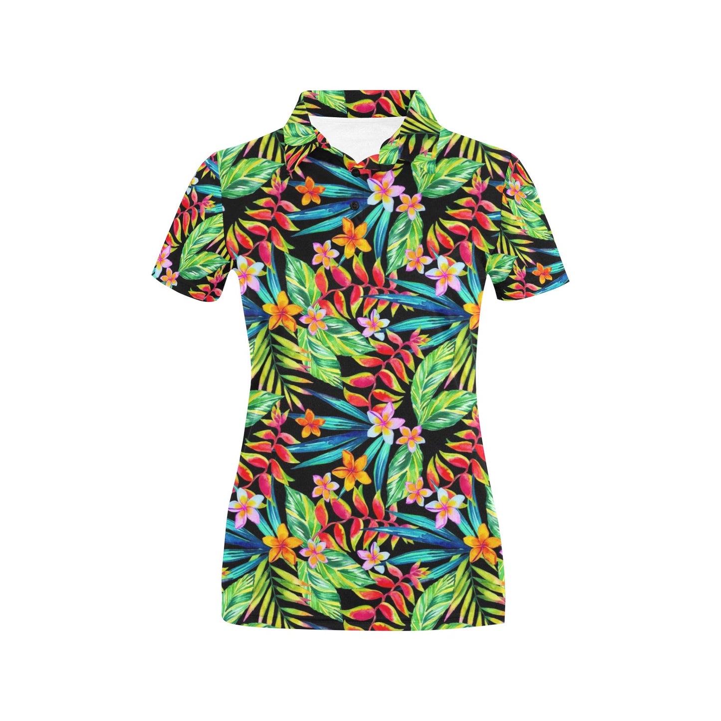 Heliconia Pattern Print Design HL09 Women's Polo Shirt