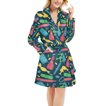 Phlebotomist Pattern Print Design A03 Women's Fleece Robe