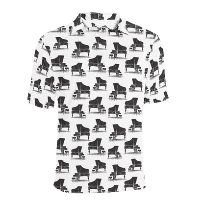 Piano Print Design LKS401 Men Polo Shirt