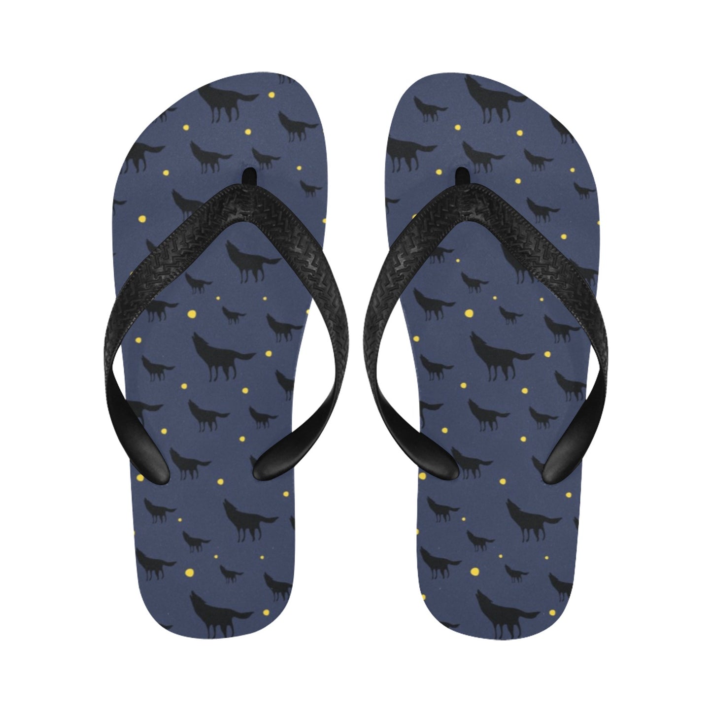 Wolf Print Design LKS301 Flip Flops