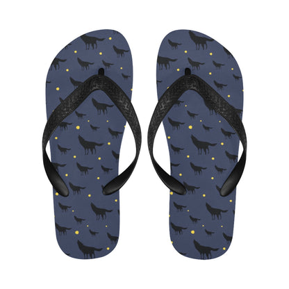 Wolf Print Design LKS301 Flip Flops