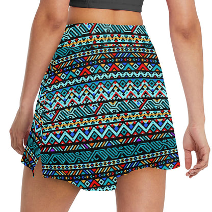 Southwestern Style 17" Golf & Pickleball Skort with Pockets