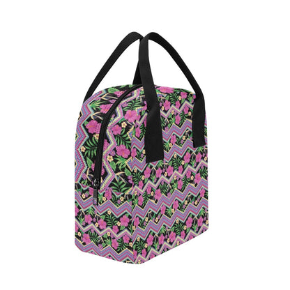 Hibiscus Pink Zigzag Line Pattern Design LKS307 Insulated Lunch Bag