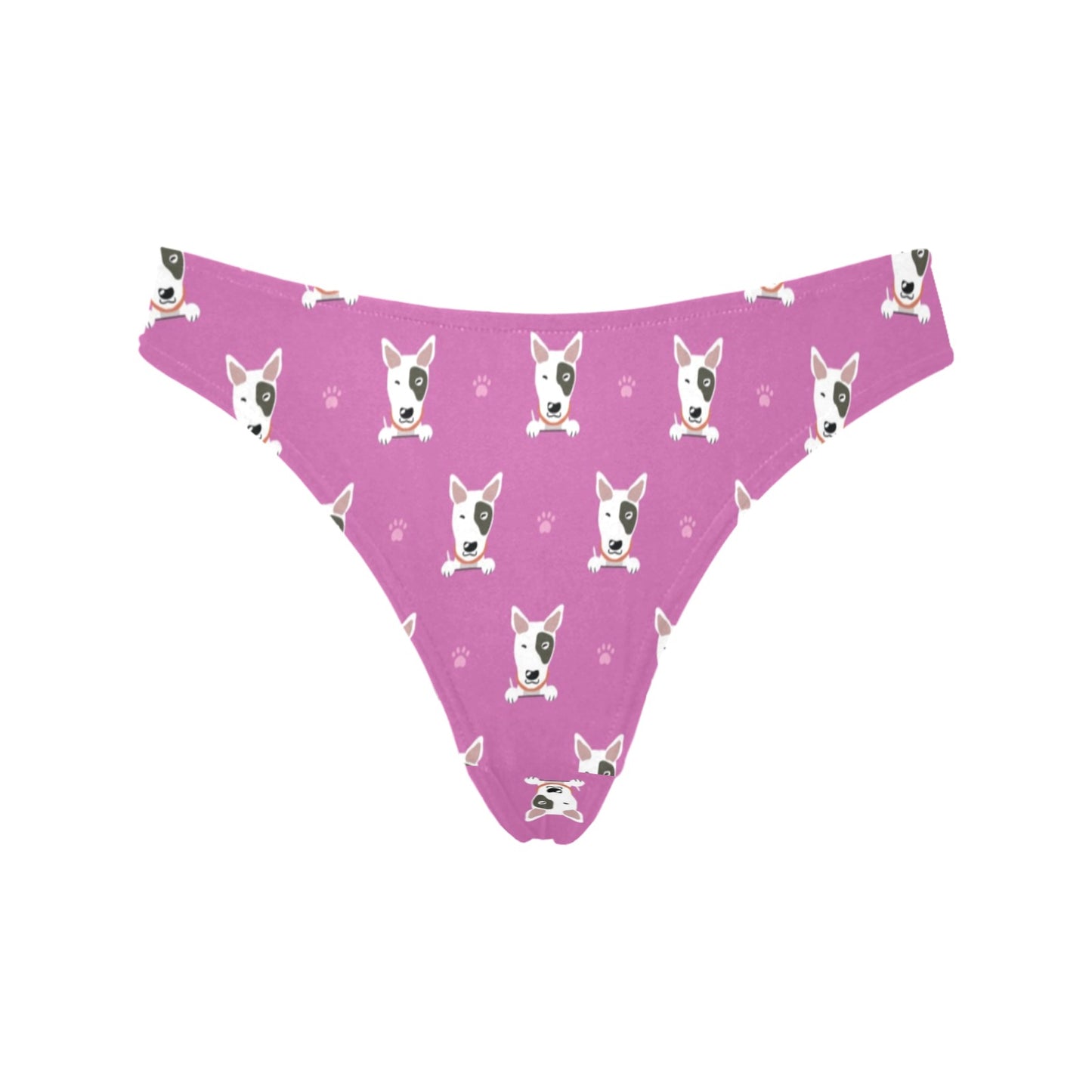 Bull Terrier Happy Print Pattern Women's Thongs