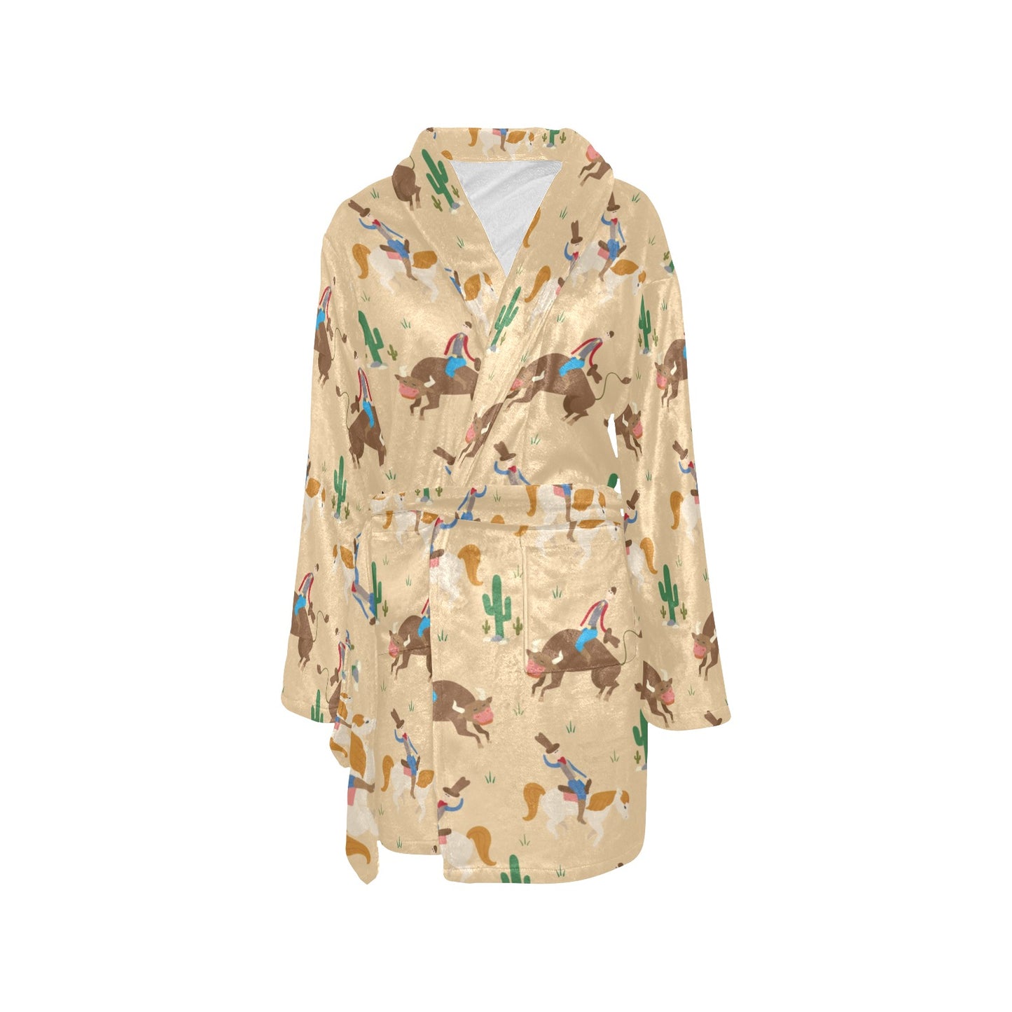 Rodeo Pattern Print Design A02 Women's Fleece Robe