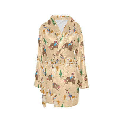 Rodeo Pattern Print Design A02 Women's Fleece Robe