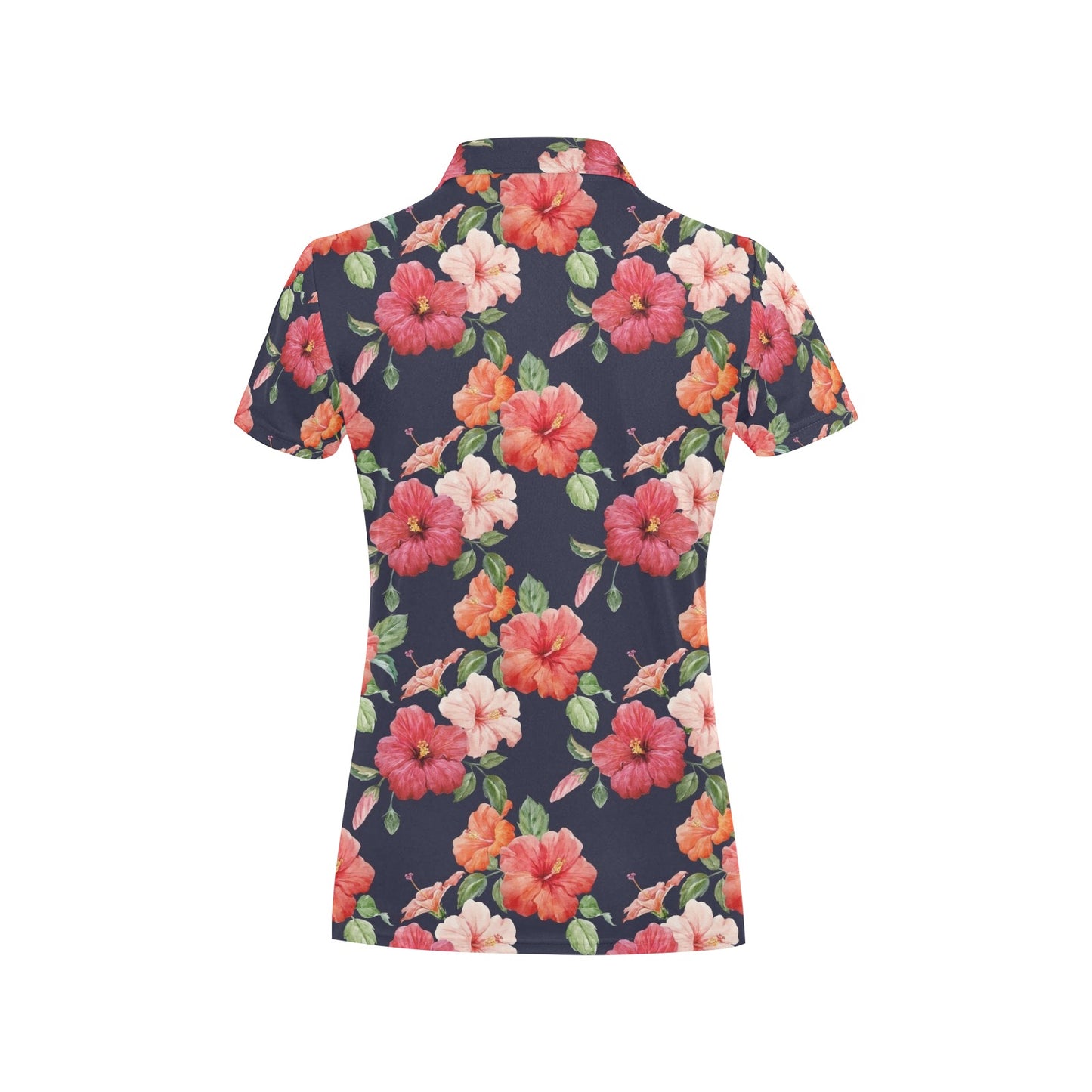 Tropical Flower Pattern Print Design TF020 Women's Polo Shirt