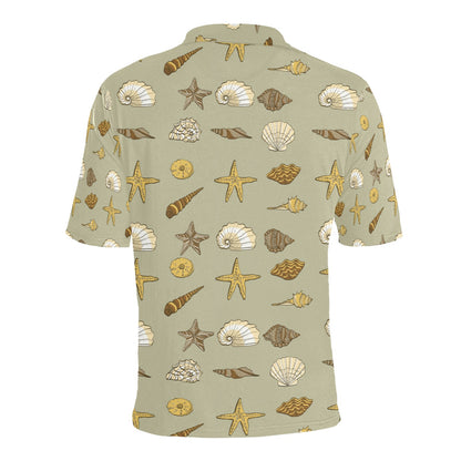 Seashell Beach Print Design LKS303 Men Polo Shirt
