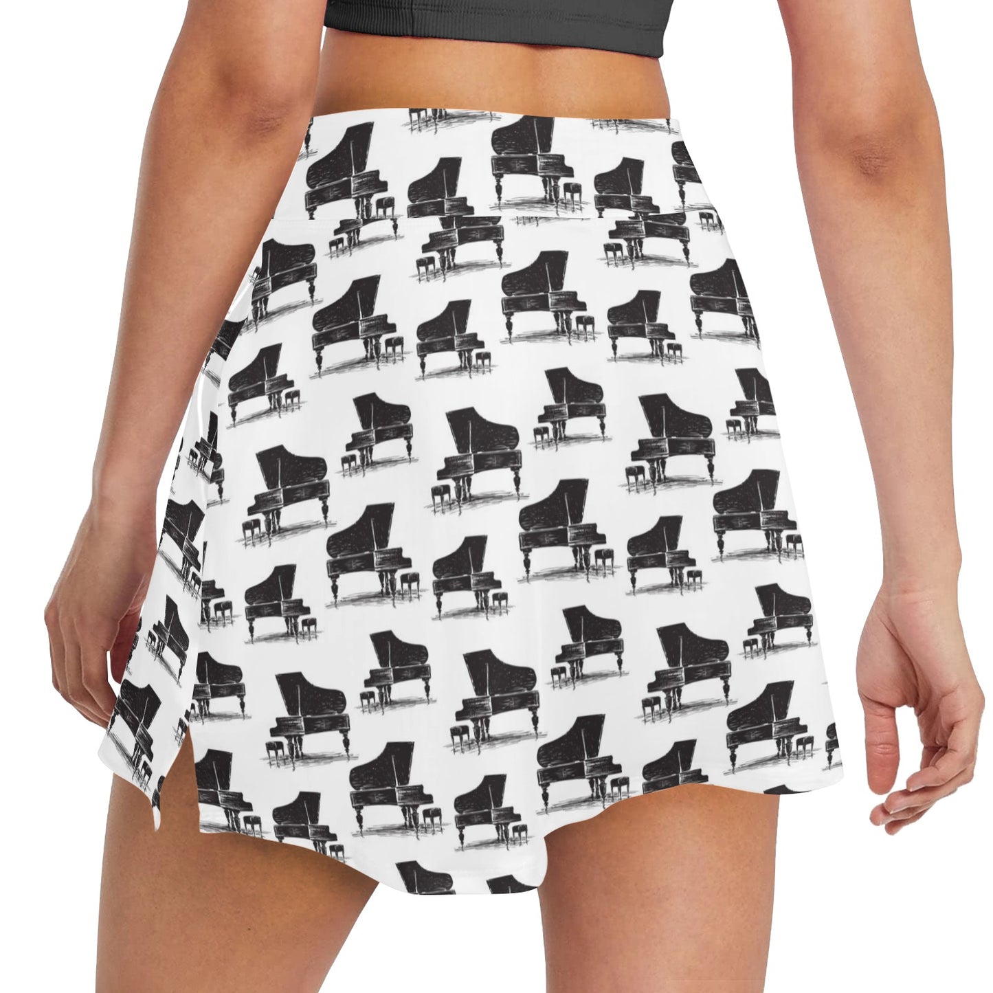 Piano Print Design LKS401 17" Golf & Pickleball Skort with Pockets