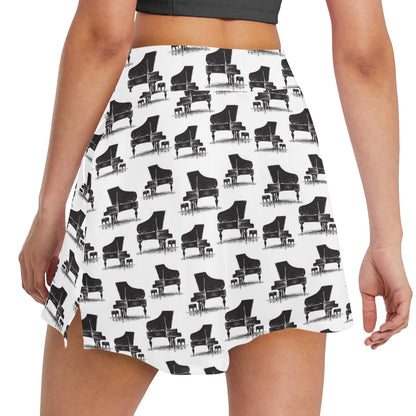 Piano Print Design LKS401 17" Golf & Pickleball Skort with Pockets