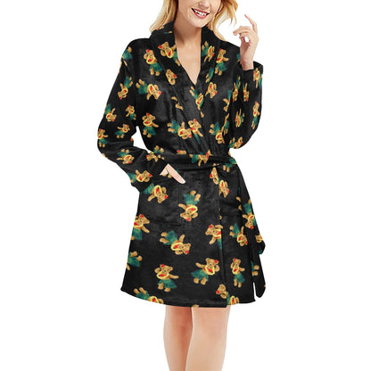 Hula Bear Pattern Print Design 06 Women's Fleece Robe