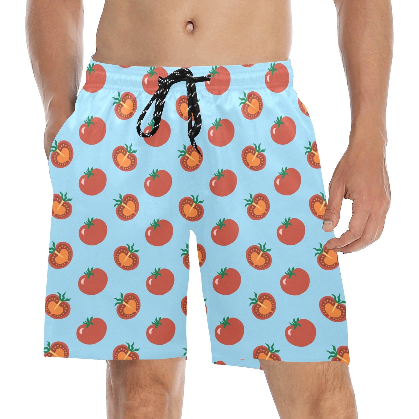 Tomato Print Design LKS304 Men's Swim Trunks Beach Shorts